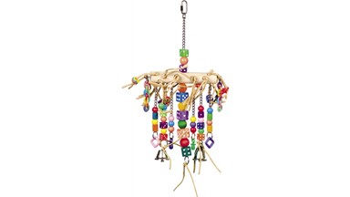 Aktivní hračka pro papoušky se zvonečky 41 x 22 cm