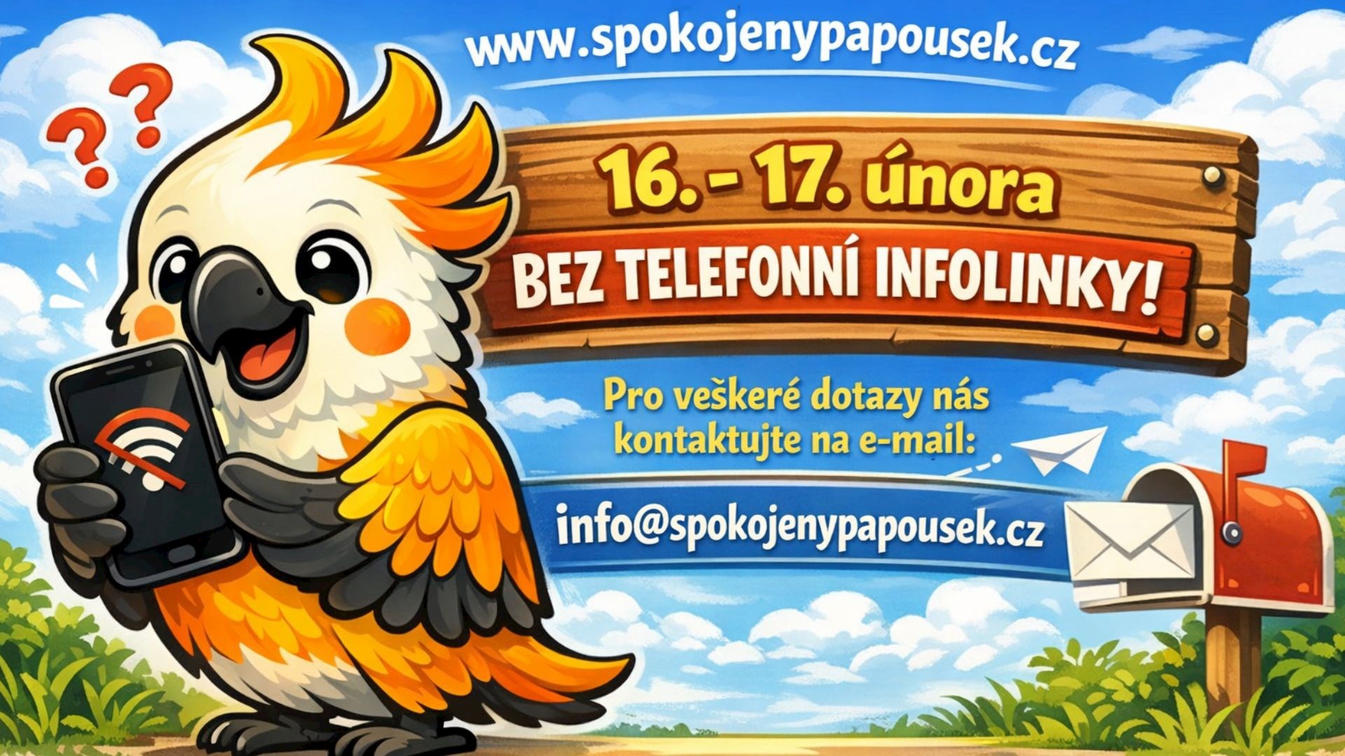 Bez telefonní infolinky: 16. a 17. února!