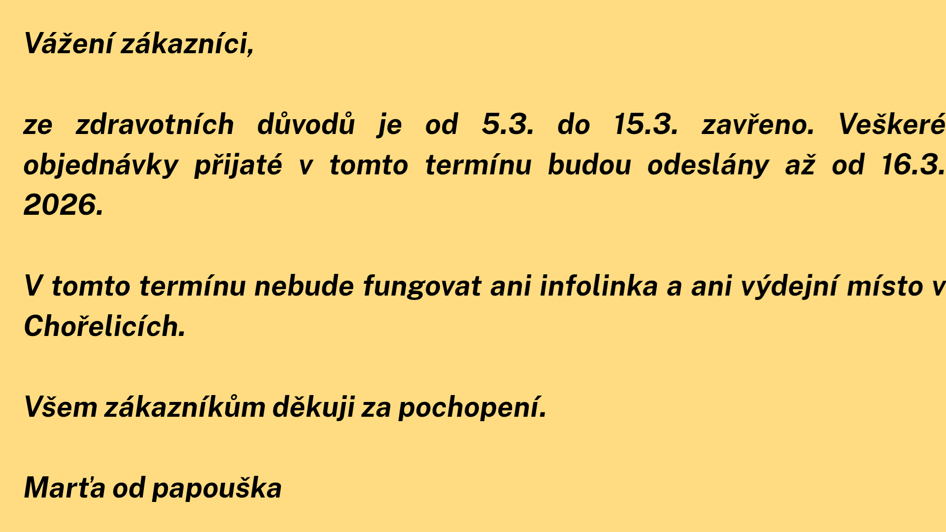 Důležité - ZAVŘENO!