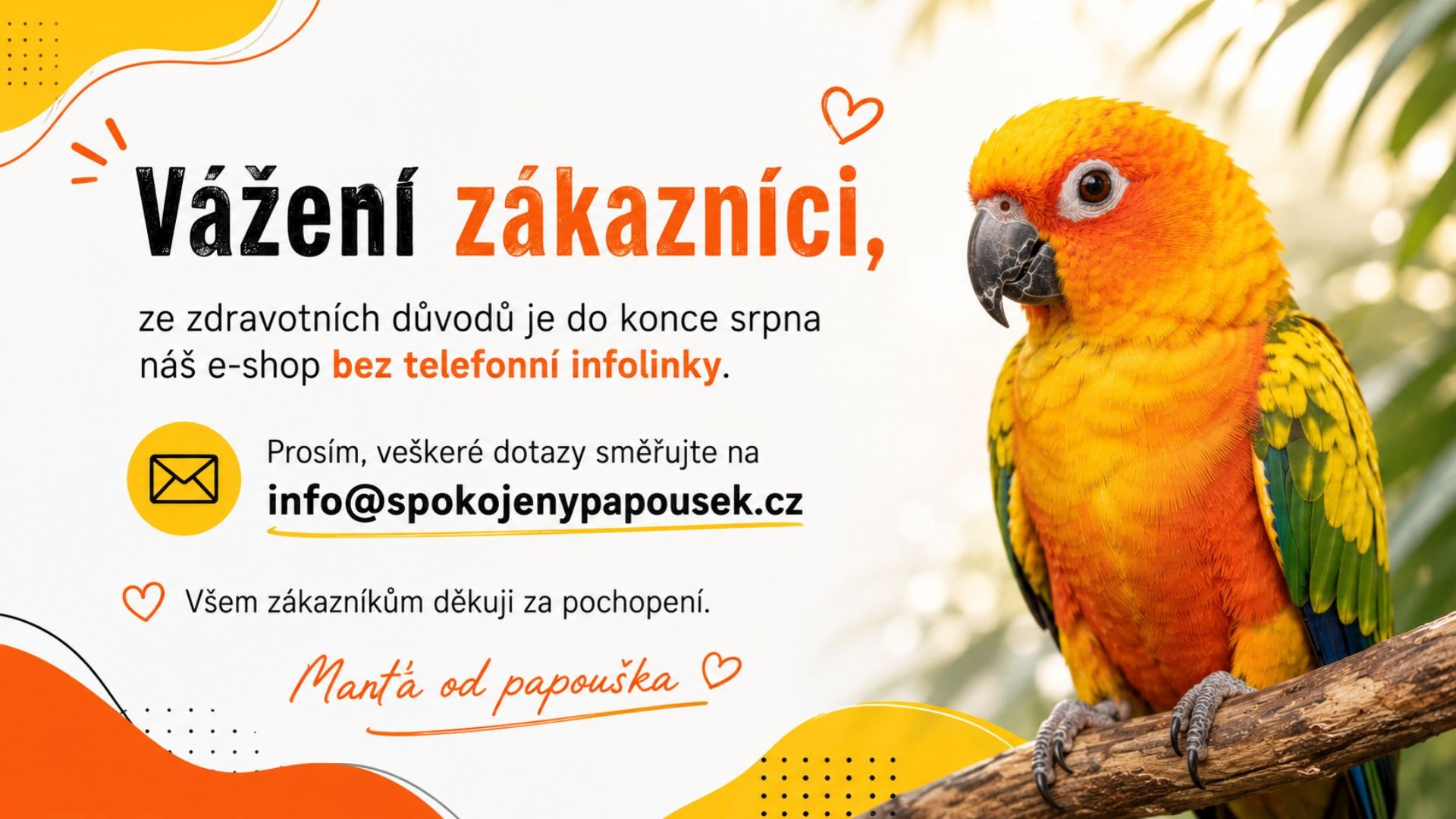 Upozornění - infolinka