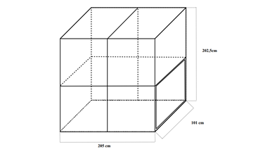 Rozložitelná voliéra 2x1x2 m (pletivo 19x19;1,45)
