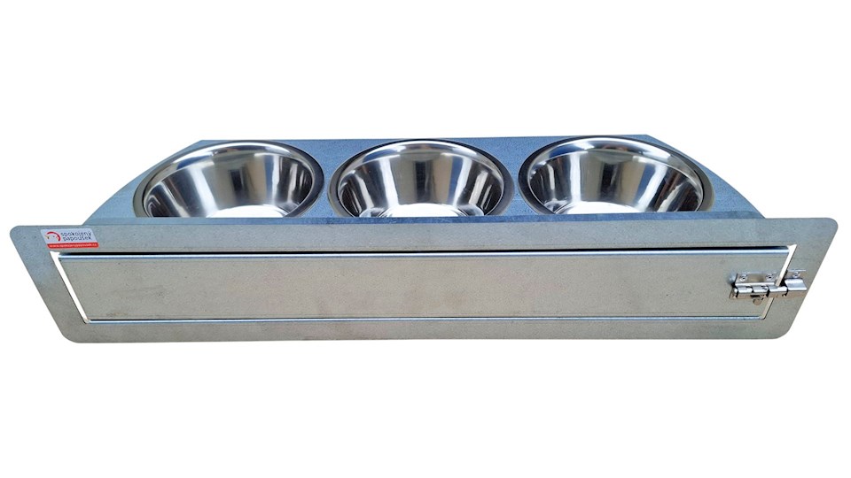 Krmný otočný pult se třemi miskami (Třímiska - MAXI)