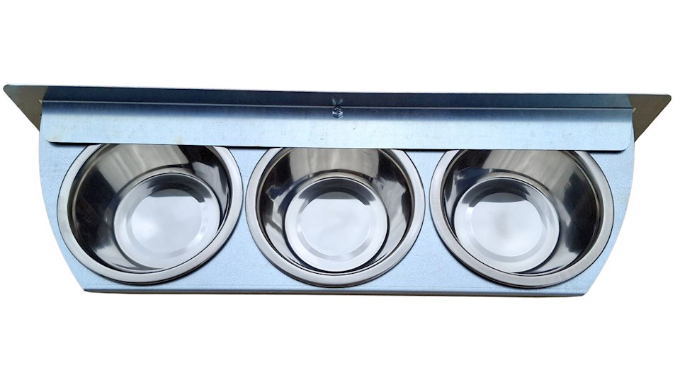 Krmný otočný pult se třemi miskami (Třímiska - MAXI)