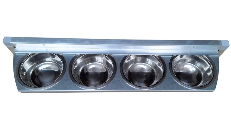 Krmný otočný pult se čtyřmi miskami (Čtyřmiska - pozink)