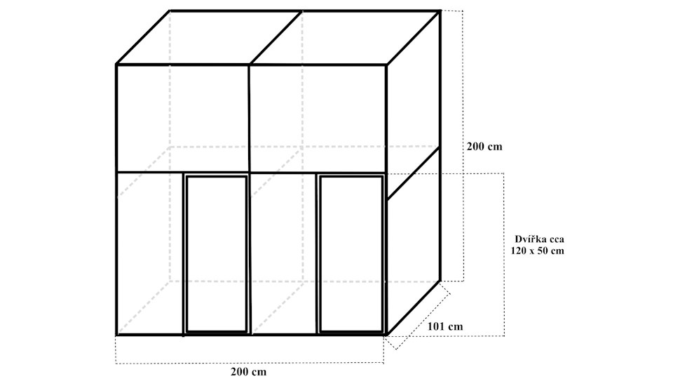 Stavebnice dvojvoliéry 2x1x2m PROFI