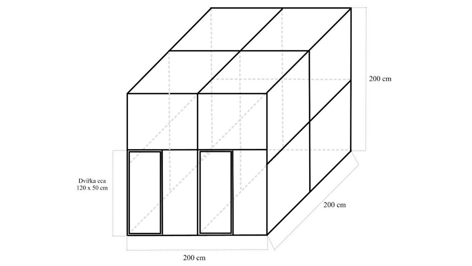 Stavebnice dvojvoliéry 2x2x2m PROFI