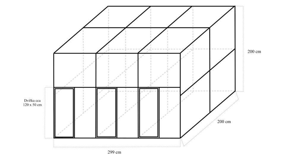 Stavebnice trojvoliéry 3x2x2m PROFI