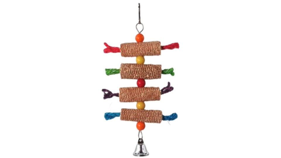 Hračka BJ závěsná klasy se zvonečkem barevná 27x16 cm