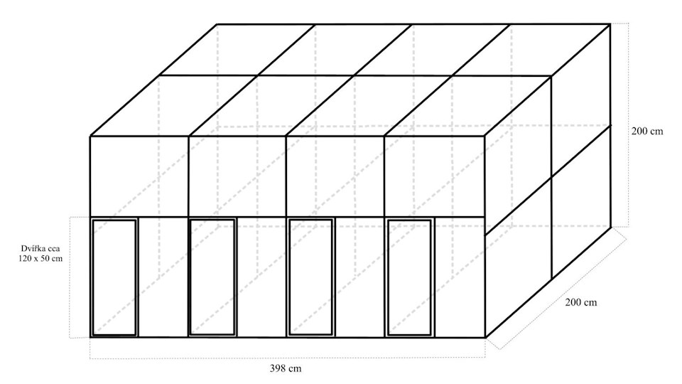 Stavebnice čtyřvoliéry 4x2x2m PROFI