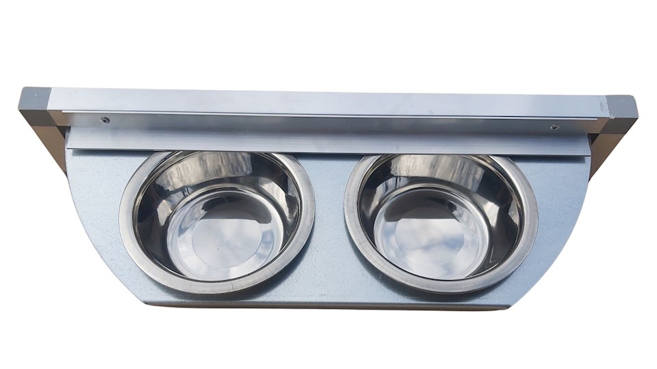 Krmný otočný pult se dvěma miskami (Dvoumiska - pozink)