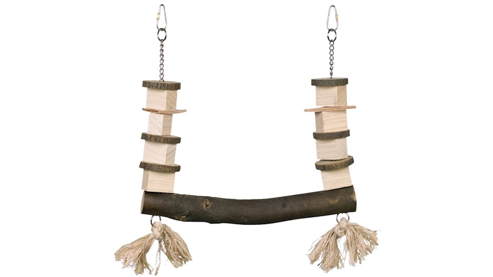 Dřevěná houpačka pro papoušky 30 x 37 cm