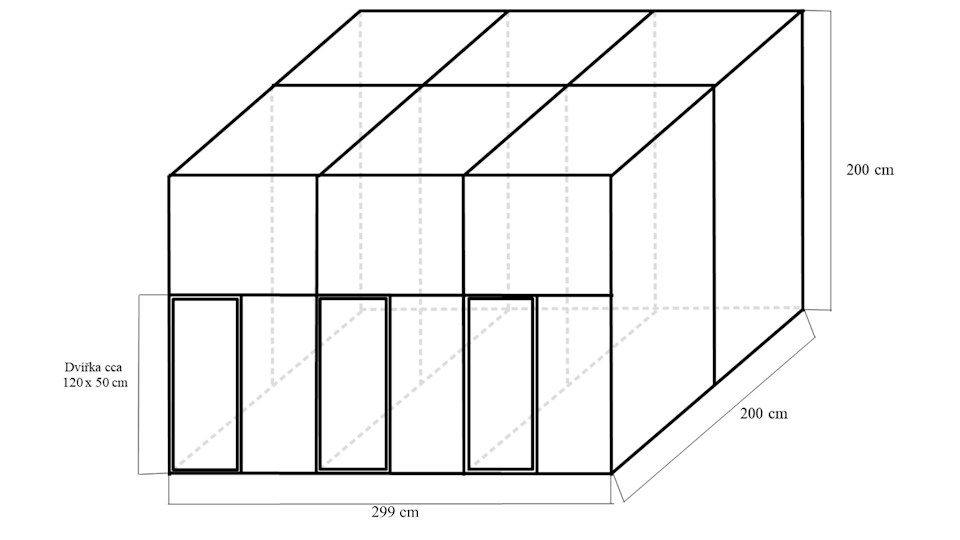 Stavebnice trojvoliéry 3x2x2m ECONOMY