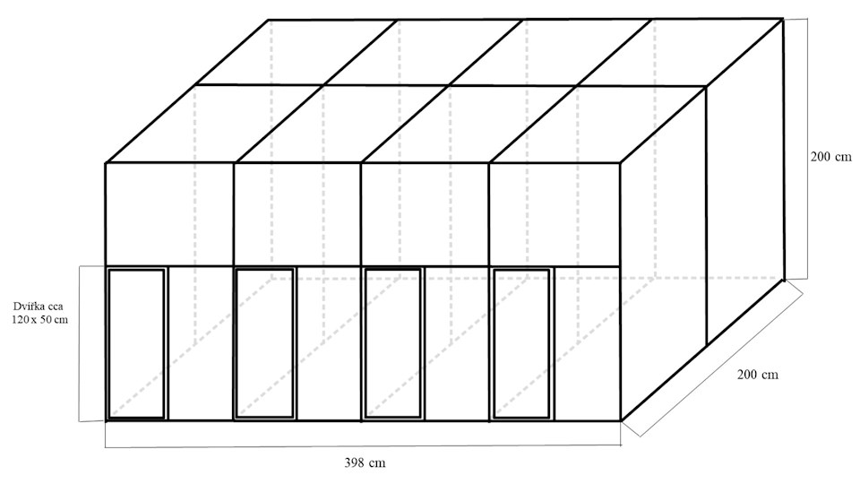 Stavebnice čtyřvoliéry 4x2x2m ECONOMY