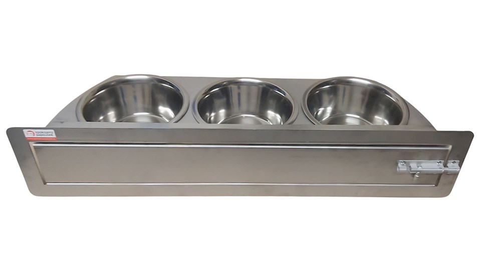 Otočný pult se třemi miskami (Třímiska - MAXI NEREZ)