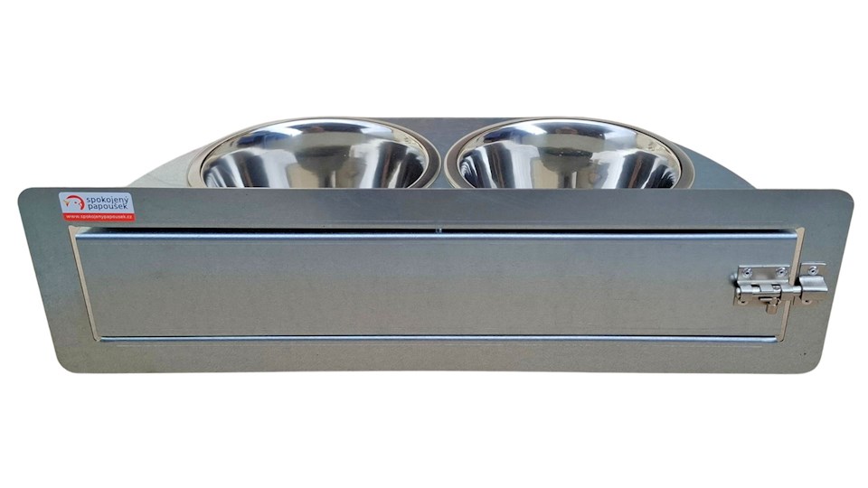 Krmný otočný pult se dvěma miskami (Dvoumiska - MAXI)