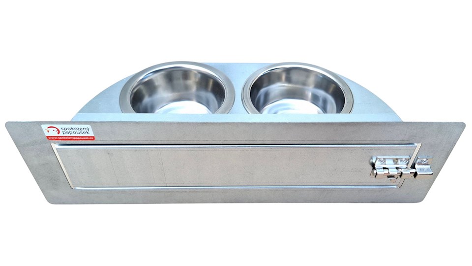 Krmný otočný pult se dvěma miskami (Dvoumiska - MINI)