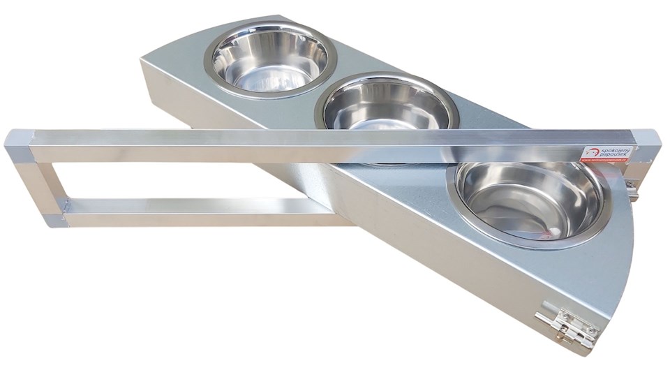 Krmný otočný pult se třemi miskami (Třímiska - pozink)