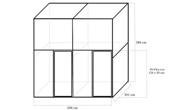 Stavebnice dvojvoliéry 2x1x2m PROFI