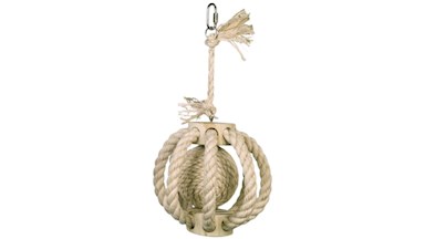 Šplhací kruh bavlna, sisal s míčkem 30 x 14 cm