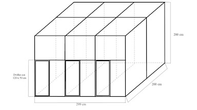 Stavebnice trojvoliéry 3x2x2m ECONOMY