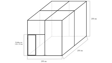 Stavebnice voliéry 2x2x2m ECONOMY