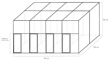 Stavebnice čtyřvoliéry 4x2x2m ECONOMY