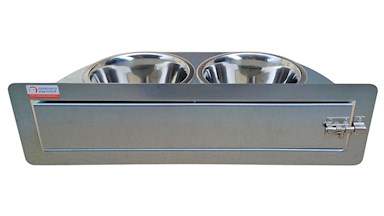 Krmný otočný pult se dvěma miskami (Dvoumiska - MAXI)