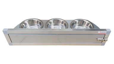 Krmný otočný pult se třemi miskami (Třímiska - pozink)